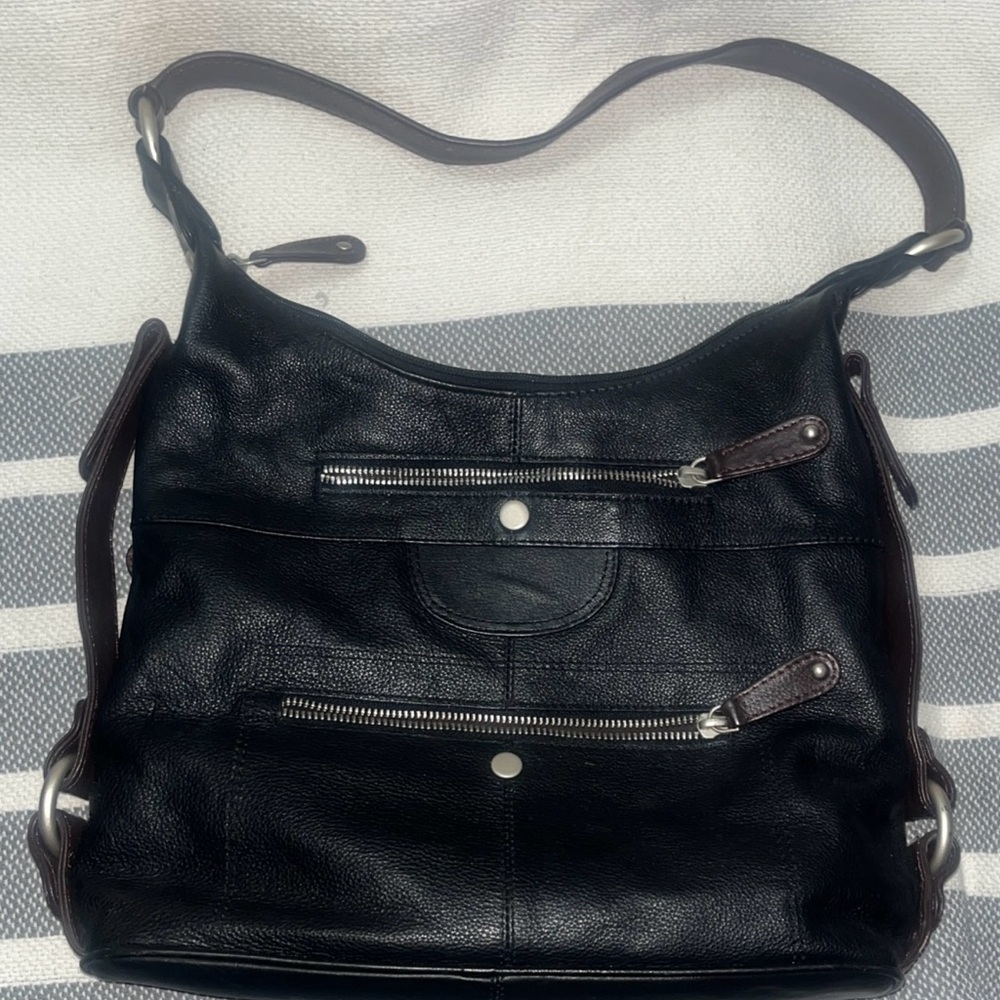 Stylish Black Leather Shoulder Bag